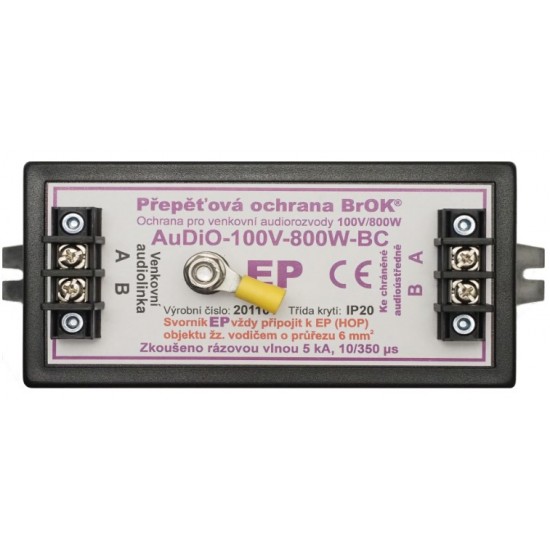 Přepěťová ochrana BrOK®, typ AuDiO-100V-800W-BC (DIN)