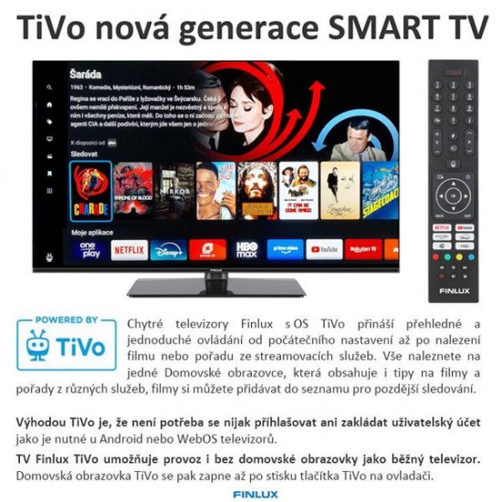 Finlux TV32FFI5762 - FHD HDR TIVO SMART WIFI ONEPLAY SKYLINK NETFLIX 